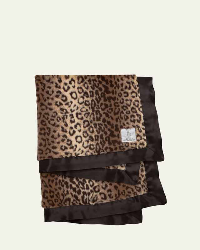 Luxe Leopard Printed Plush Baby Blanket